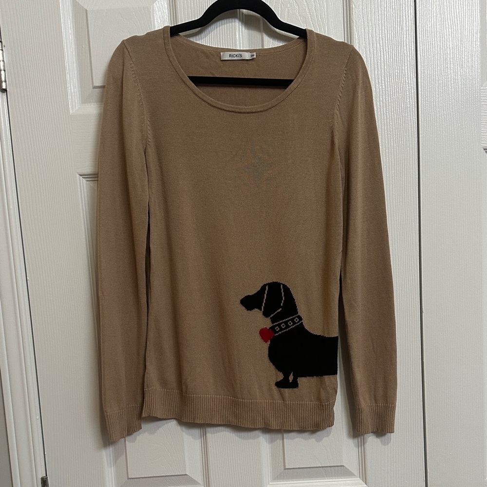 Ricki's Tan Dachshund Sweater
